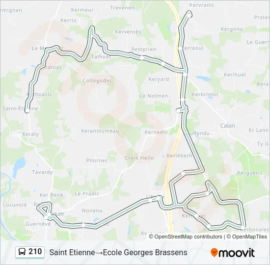 210 Bus Line Map