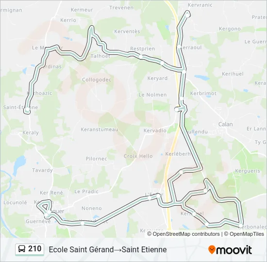 210 Bus Line Map