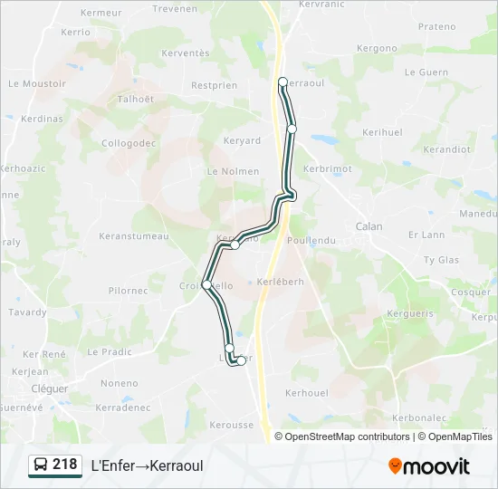 218 Bus Line Map
