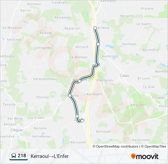 218 Bus Line Map