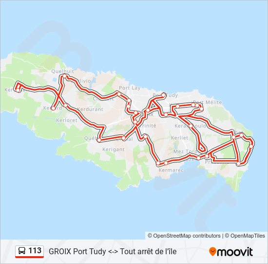 113 bus Line Map