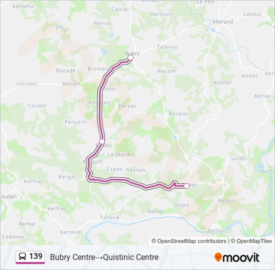 Plan de la ligne 139 de bus