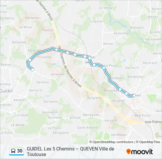 30 Bus Line Map
