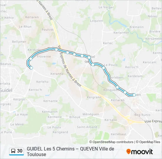 30 Bus Line Map