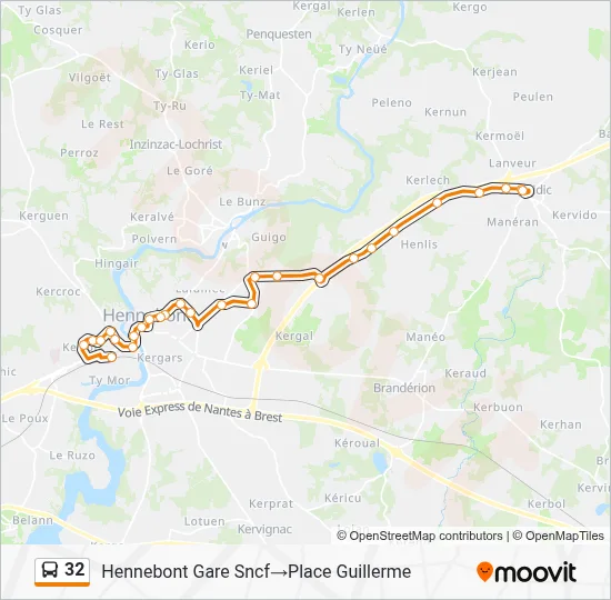 32 Bus Line Map