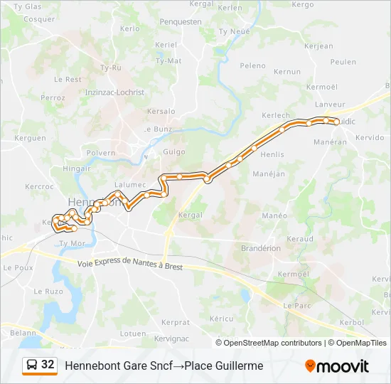 32 Bus Line Map