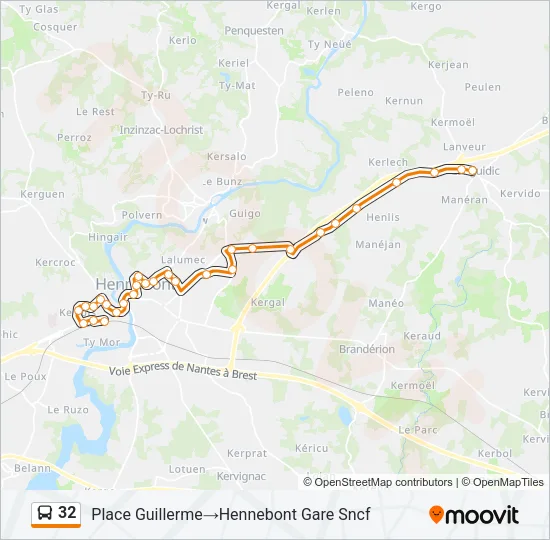 32 Bus Line Map