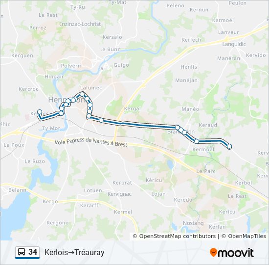 Mapa de 34 de autobús