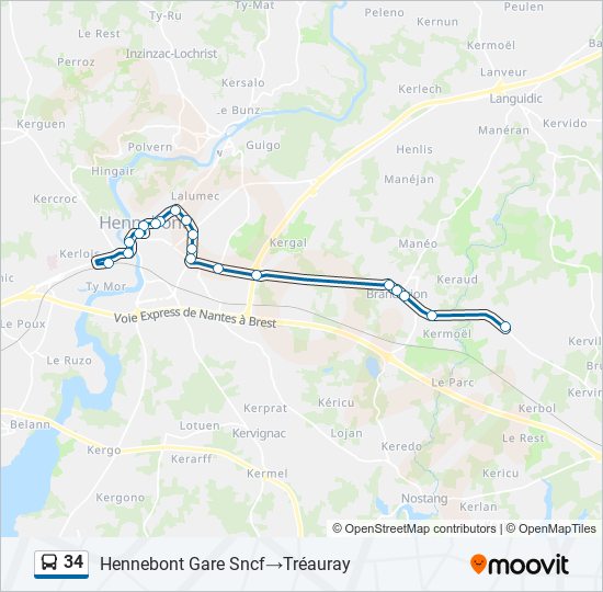 Mapa de 34 de autobús