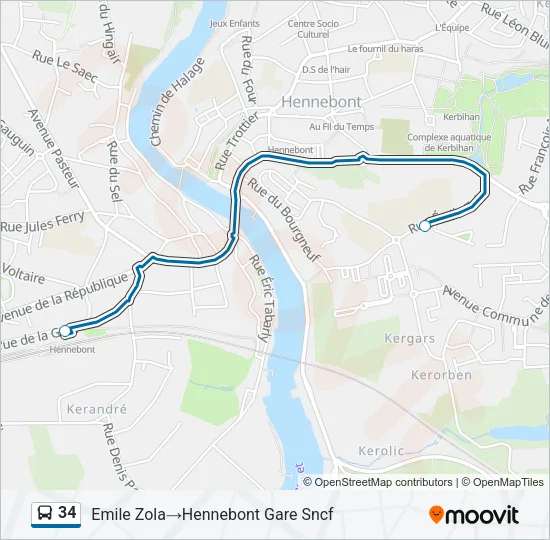 34 Bus Line Map