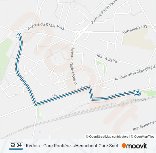 34 Bus Line Map