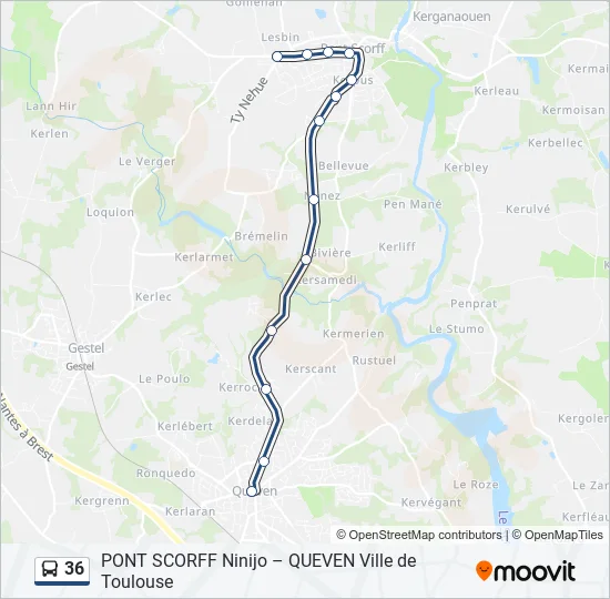 36 Bus Line Map