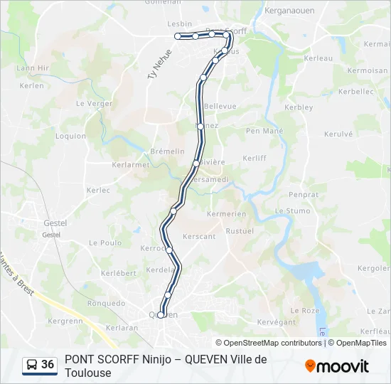 36 Bus Line Map