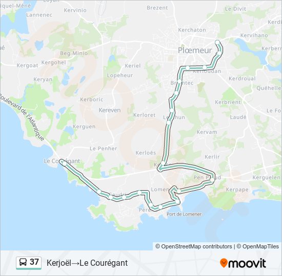 Mapa de 37 de autobús