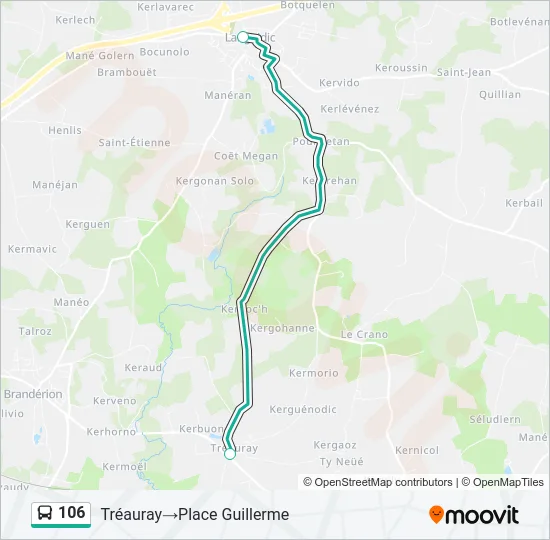 106 Bus Line Map