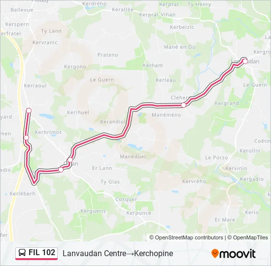 FIL 102 Bus Line Map