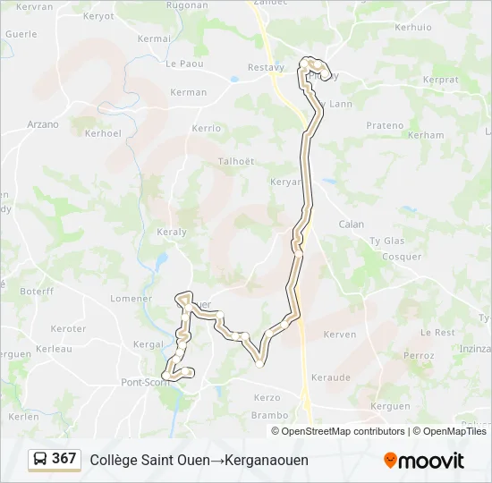 Plan de la ligne 367 de bus
