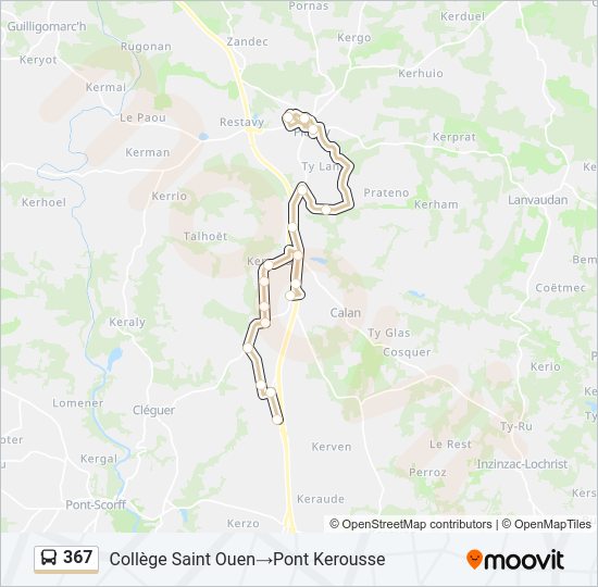 Mapa de 367 de autobús