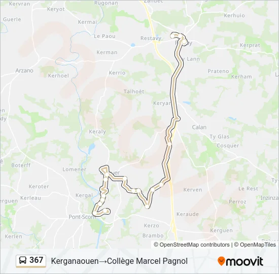 Plan de la ligne 367 de bus