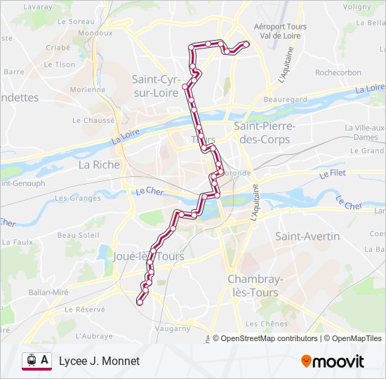 Mapa de A de tren ligero