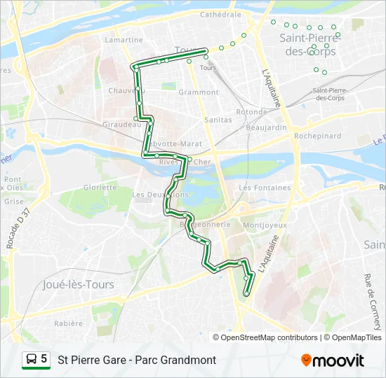 5 Bus Line Map