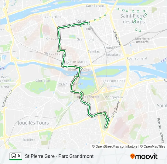 5 Bus Line Map