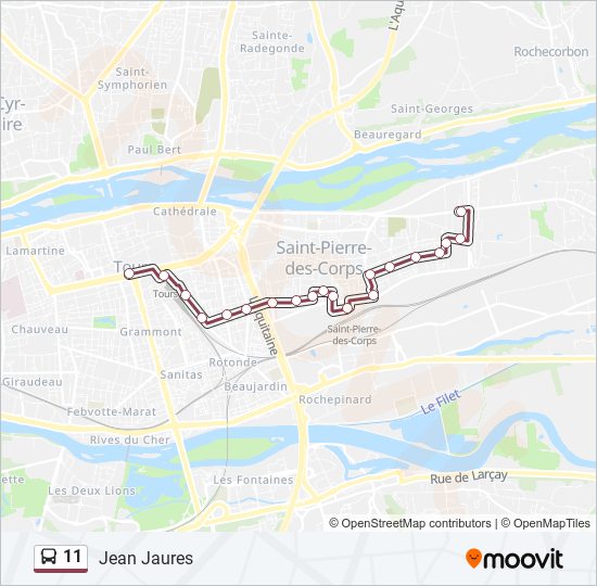 Plan de la ligne 11 de bus