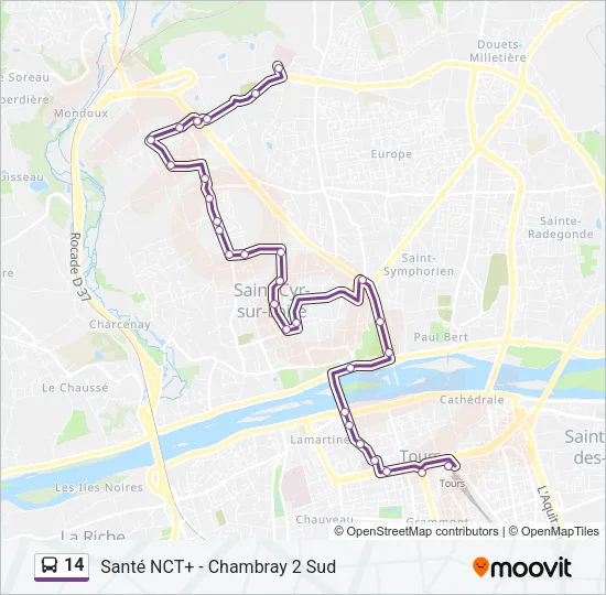 14 Bus Line Map