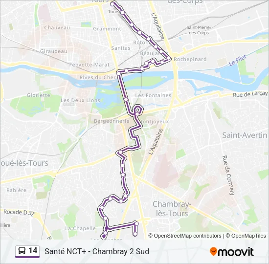 14 Bus Line Map