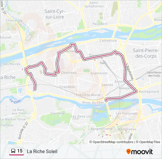 15 Bus Line Map