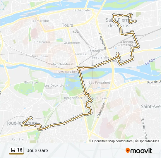 16 Bus Line Map