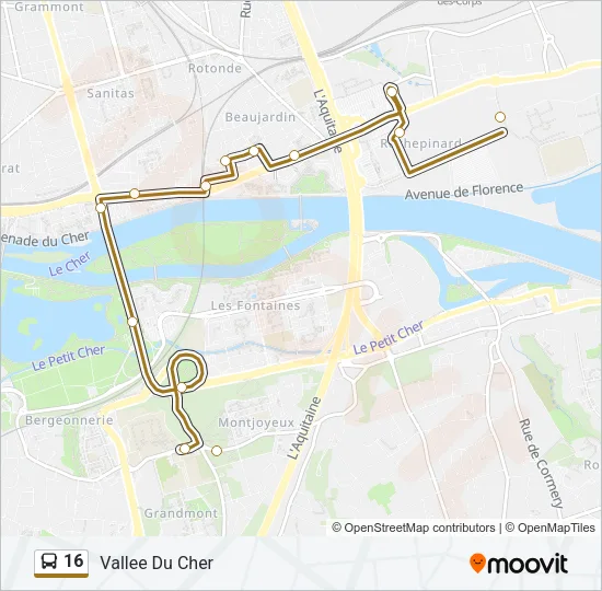 16 Bus Line Map