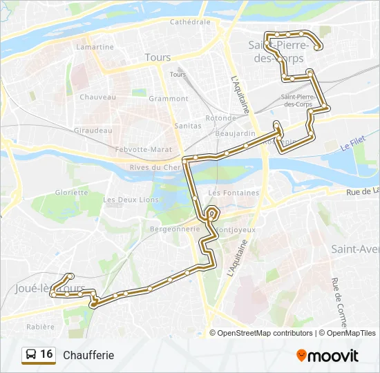 16 Bus Line Map