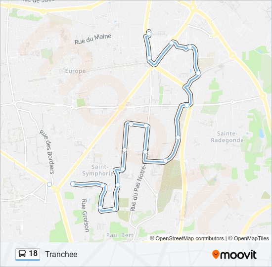 18 bus Line Map