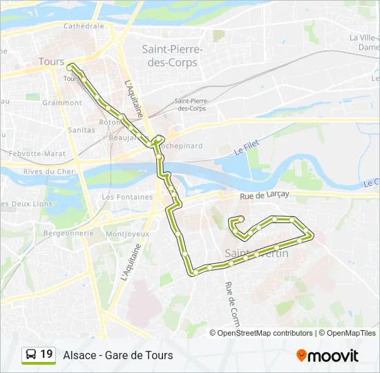 19 Bus Line Map