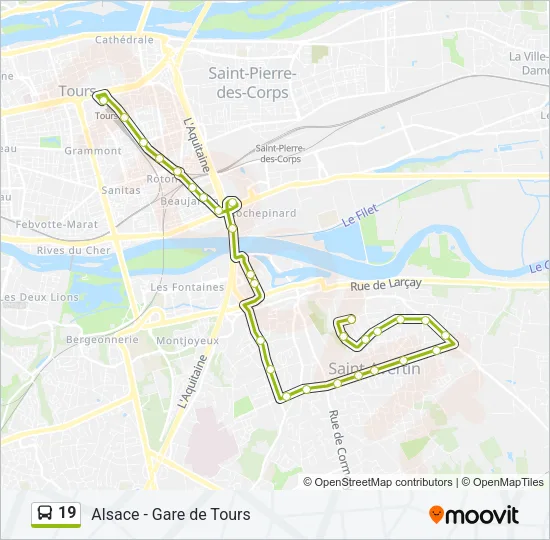 19 Bus Line Map