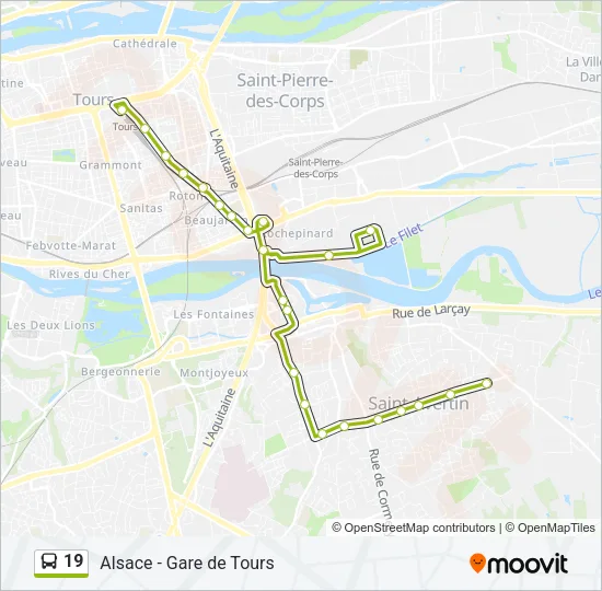 19 Bus Line Map
