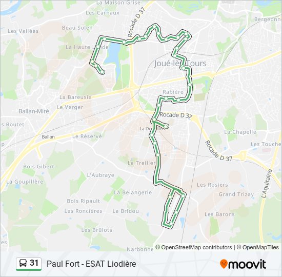 Plan de la ligne 31 de bus