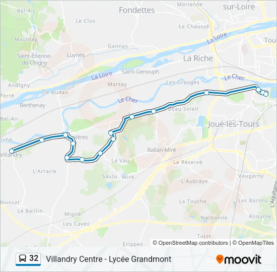 32 Bus Line Map