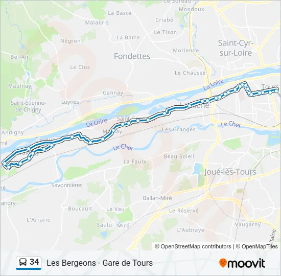34 Bus Line Map
