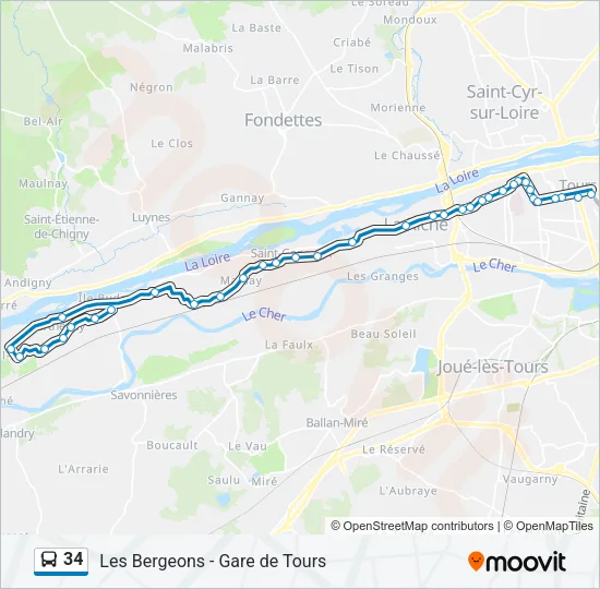 34 Bus Line Map