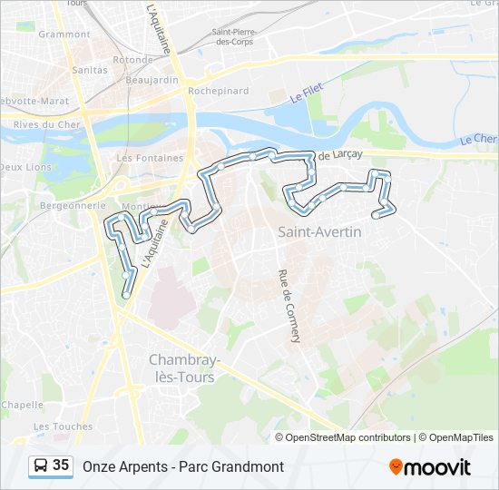 35 bus Line Map