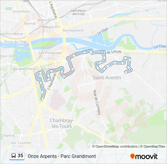 35 Bus Line Map