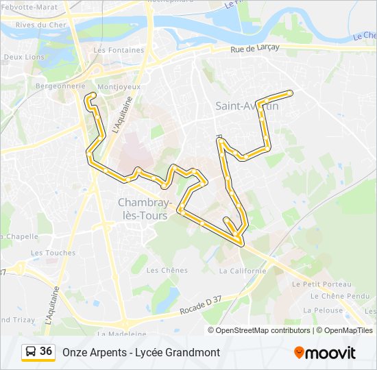 36 bus Line Map