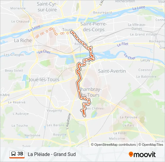 3B Bus Line Map