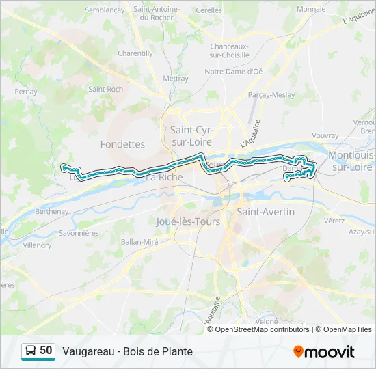 50 Bus Line Map