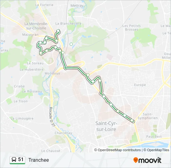 51 Bus Line Map