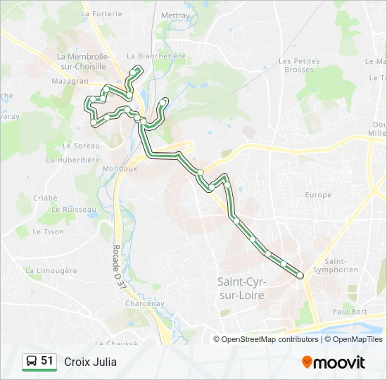 51 Bus Line Map