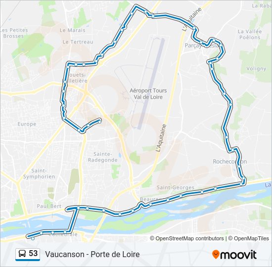 Mapa de 53 de autobús