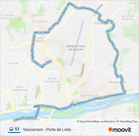 53 bus Line Map